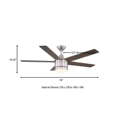 Home Decorators Merwry 52 in. Integrated LED Indoor Brushed Nickel Ceiling Fan