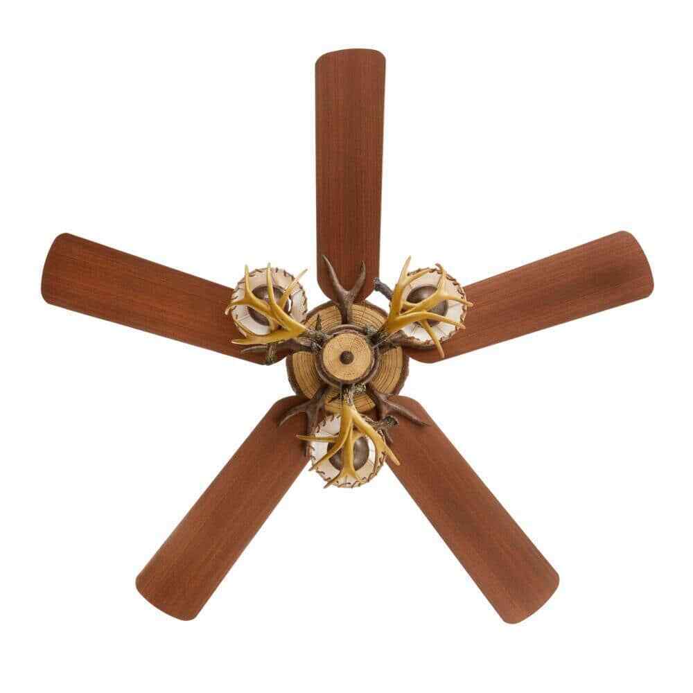 Hampton Bay Lodge 52 in. LED Nutmeg Ceiling Fan with Light and Remote Control