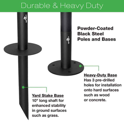 EXCELLO GLOBAL PRODUCTS Four 10 ft. String Light Poles EGP-HD-0361