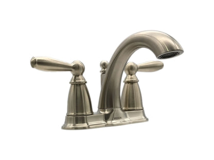 MOEN Brantford 4 in. Bathroom Faucet in Brushed Nickel w/ Metal Drain Assembly