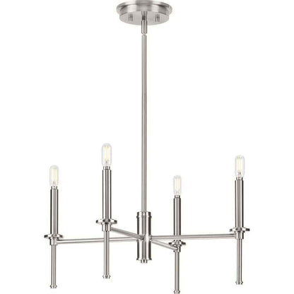 Progress Lighting Elara 22.87 in. 4-Light Dining Room Brushed Nickel Chandelier