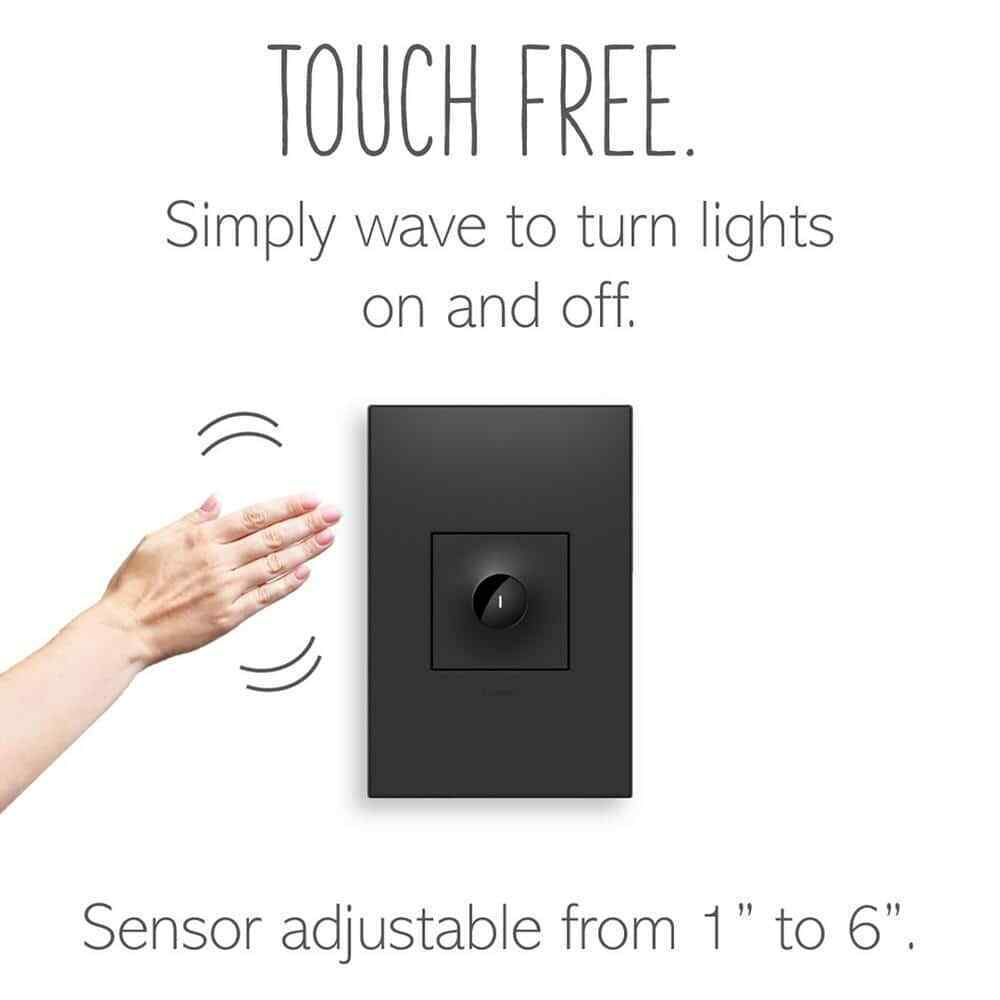 Legrand Adorne 15 Amp Single-Pole/3-Way Touchless Switch w/ Microban Graphite