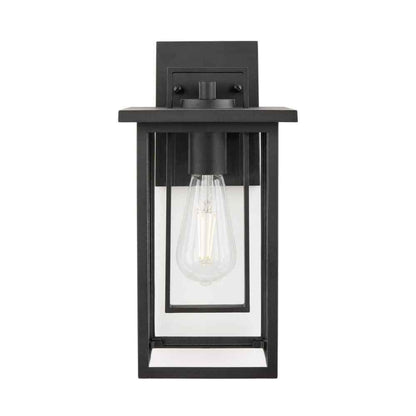 Hampton Bay Keswick Modern 1-Light Matte Black Hardwired Outdoor Wall Sconce