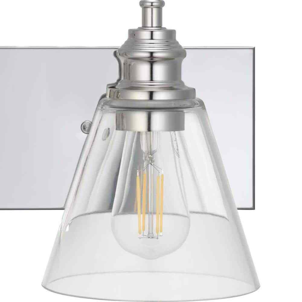 Hampton Bay Manor 15.3 in. 2-Light Polished Nickel Bathroom Vanity Light