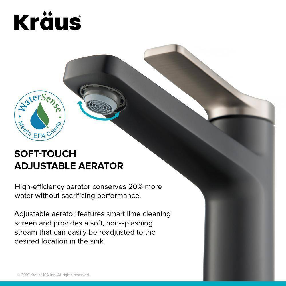 KRAUS Indy Single Hole Single-Handle Basin Bathroom Faucet