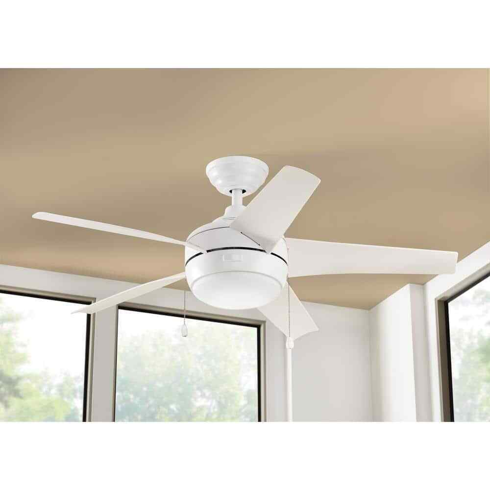 Home Decorators Windward 44 in. LED Indoor Matte White Ceiling Fan w/ Light Kit