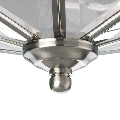 Progress Lighting 4-Light Brushed Nickel Clear Beveled Glass Indoor Outdoor