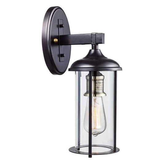 Bel Air Lighting Blues 15.5 in Rubbed Bronze and Antique Gold Outdoor Wall Light