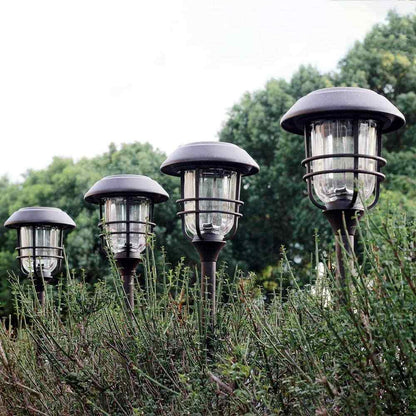 GIGALUMI LED Solar Bronze Path Lights with Aluminum Metal Outdoor (4-Pack)