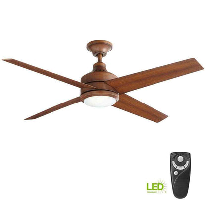 Home Decorators Mercer 52 in. LED Indoor Distressed Koa Ceiling Fan