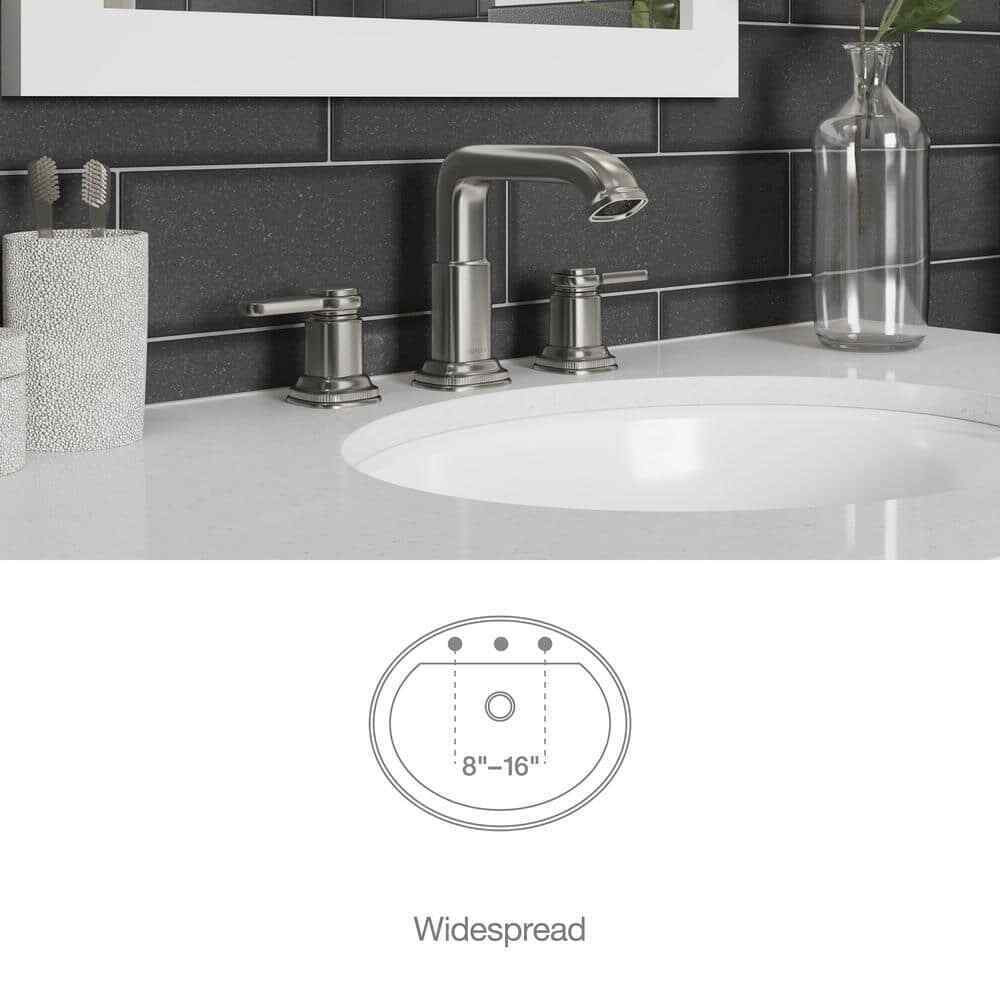 KOHLER Numista 8 in. Widespread Double Handle Bathroom Faucet in Brushed Nickel