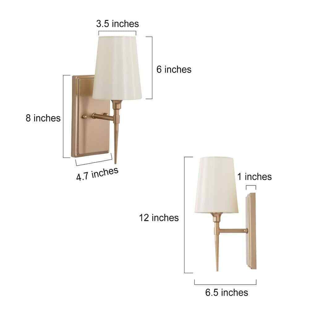 LNC Modern Classic 1-Light Gold Wall Sconce Powder Room Bathroom Vanity Light