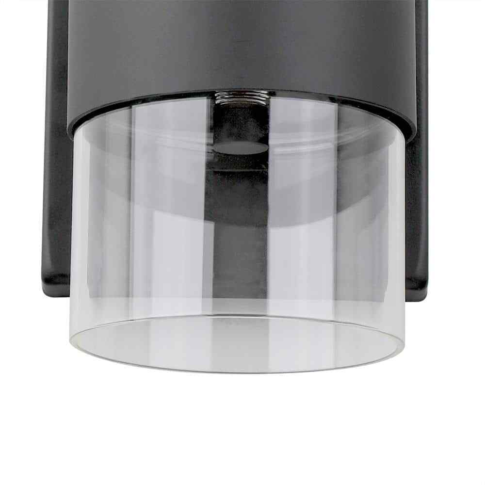 Hampton Bay Denbeck 4.5 in. W Matte Black 1-Light Sconce Clear Glass