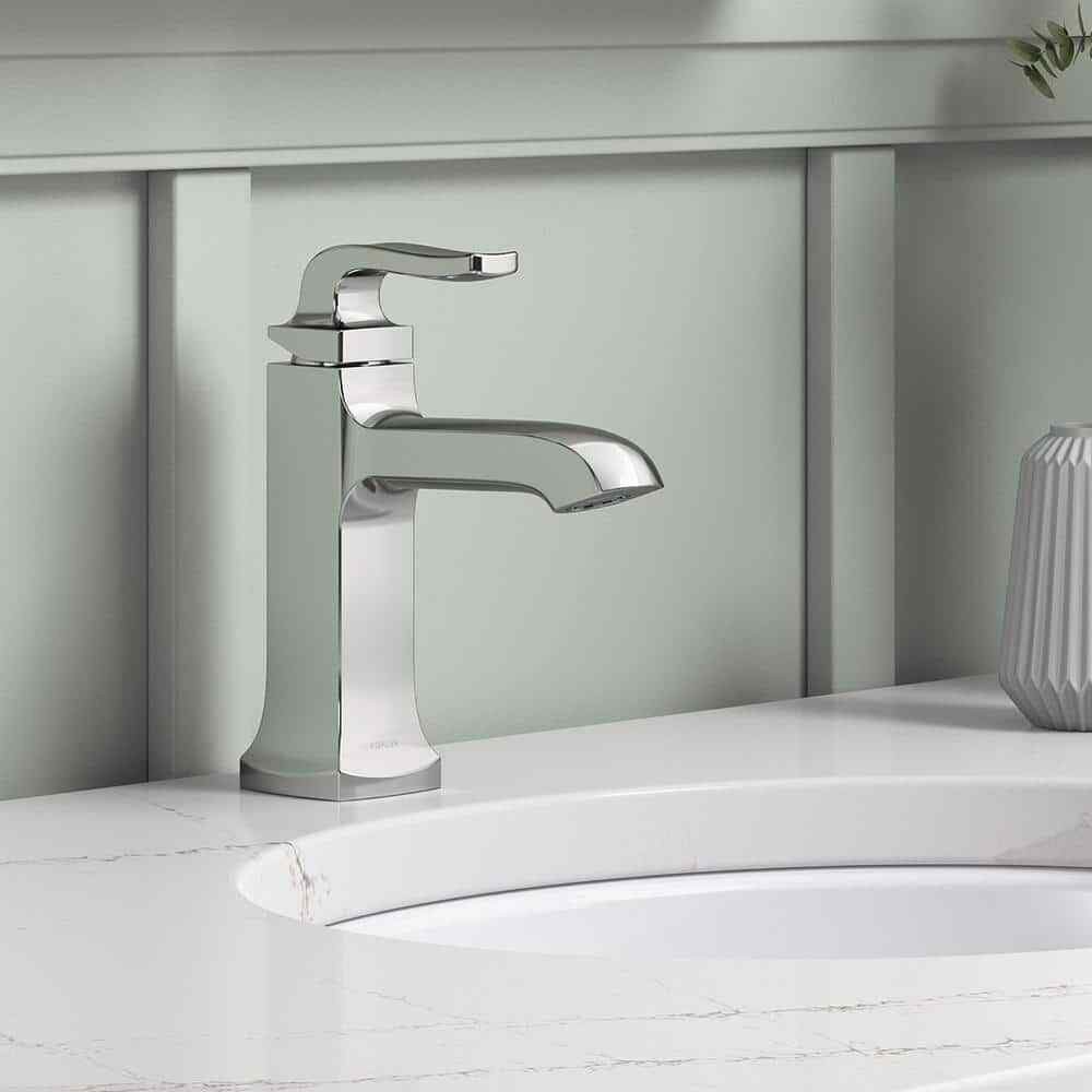KOHLER Rubicon Single Hole Single Handle Bathroom Faucet in Polished Chrome