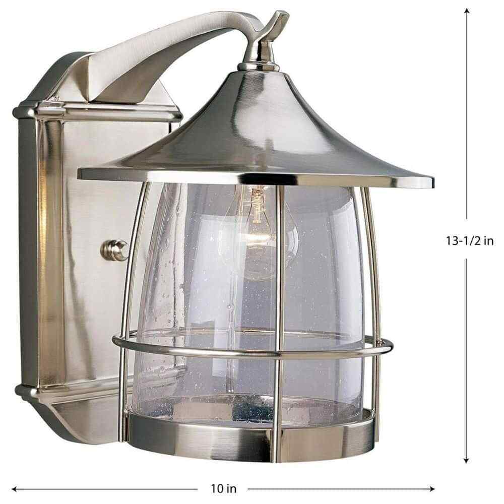 Progress Lighting Prairie Collection Brushed Glass Outdoor Wall Lantern Light