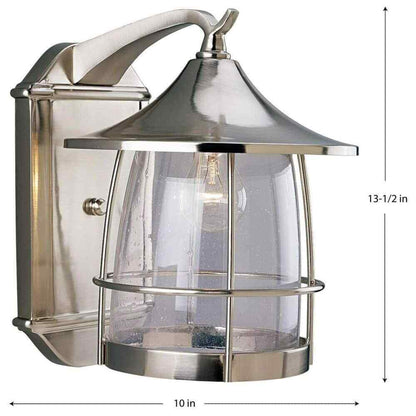 Progress Lighting Prairie Collection Brushed Glass Outdoor Wall Lantern Light