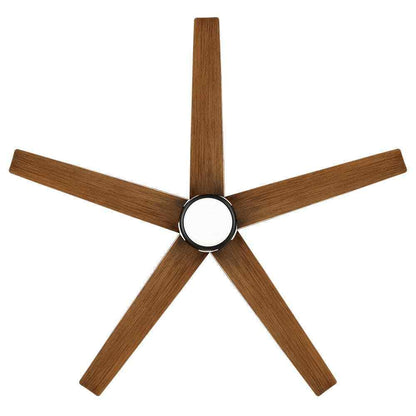 Hampton Bay Mena 54 in. White LED Indoor/Outdoor Matte Black Ceiling Fan