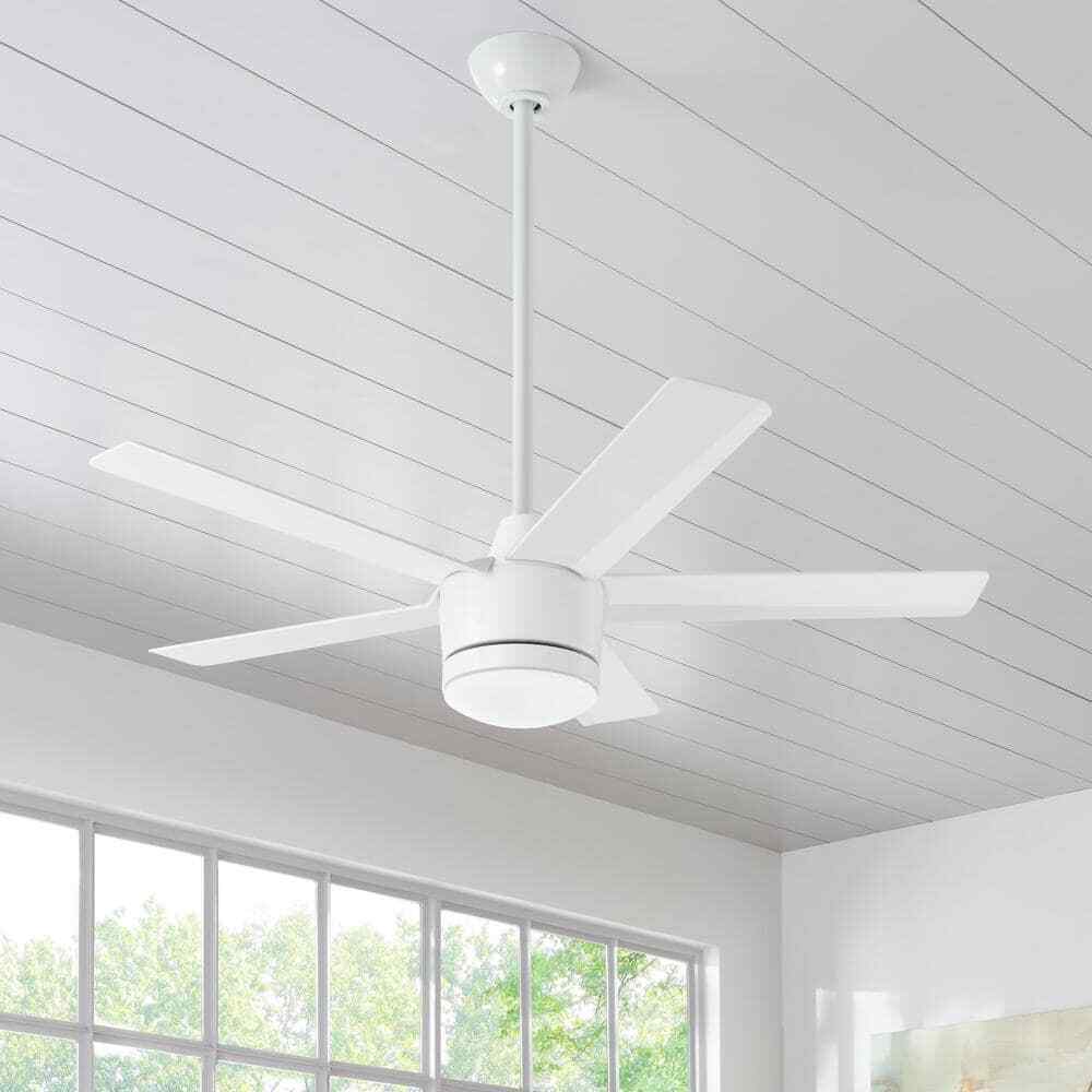 Home Decorators Merwry 48 in. LED Indoor White Ceiling Fan w/ Light Kit + Remote