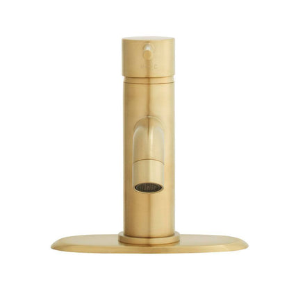 Glacier Bay Modern Single-Handle Low-Arc Bathroom Faucet in Matte Gold