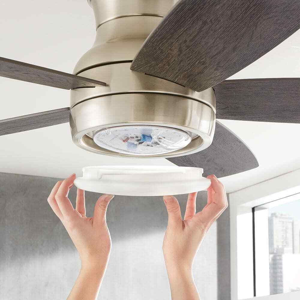 Home Decorators Ashby Park 52 in. White LED Brushed Nickel Ceiling Fan