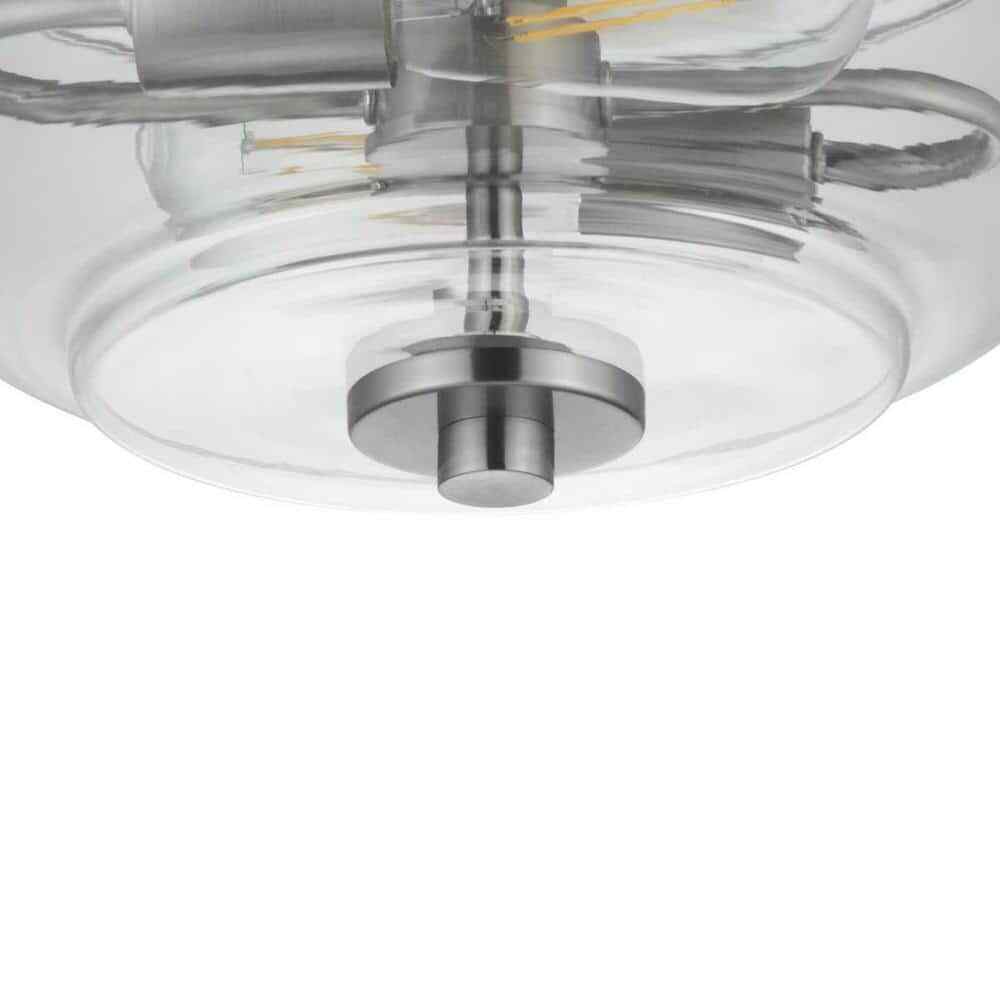 Home Decorators Knollwood 12 in. 2-Light Brushed Nickel Industrial Ceiling Light