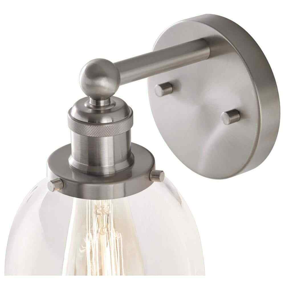 Home Decorators Evelyn Brushed Nickel Modern Industrial Indoor Wall Sconce