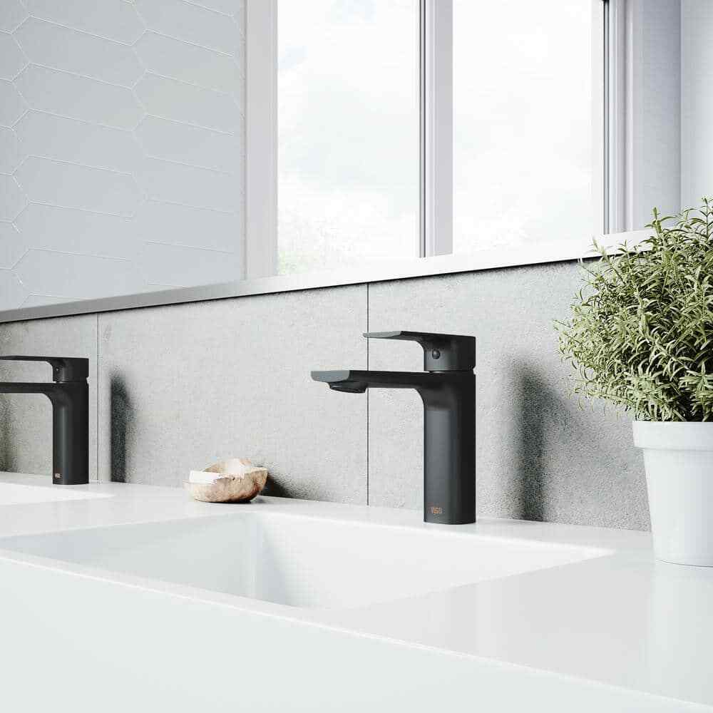 VIGO Davidson Single Handle Single-Hole Bathroom Faucet Sink in Matte Black