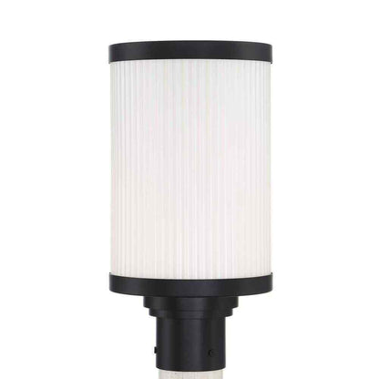 GLUCKSTEINELEMENTS Massey Black Metal LED Outdoor Post Mount 39666-HBCLED
