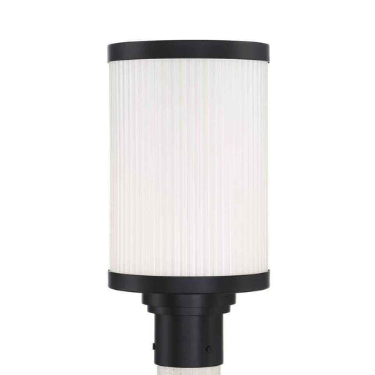 GLUCKSTEINELEMENTS Massey Black Metal LED Outdoor Post Mount 39666-HBCLED