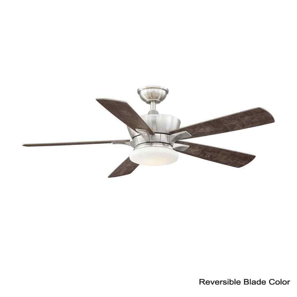 Home Decorators Bergen 52 in. LED Uplight Brushed Nickel Ceiling Fan