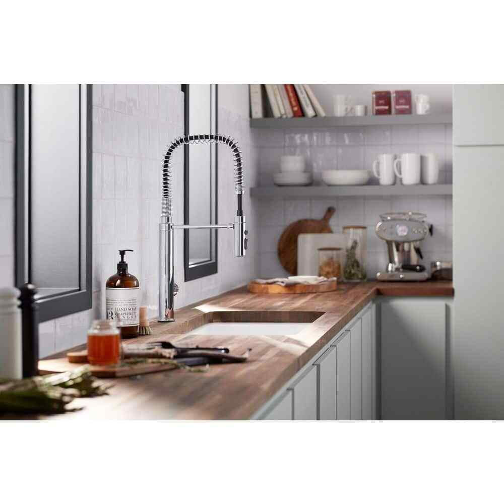 KOHLER Purist Single-Handle Standard Kitchen Faucet in Vibrant Brushed Bronze