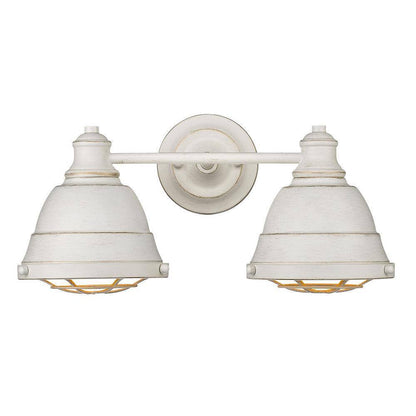 Golden Lighting Bartlett 2-Light French White Bath Vanity