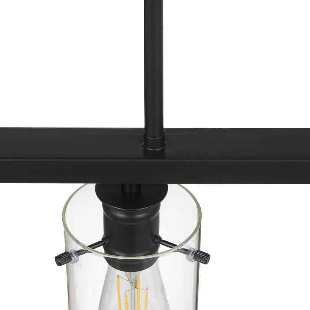 Hampton Bay Regan Espresso Linear Kitchen Chandelier w/ Glass Shades