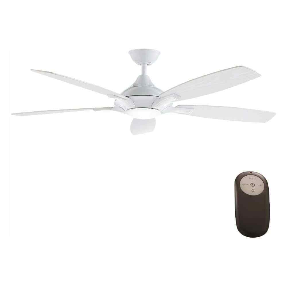 Home Decorators Petersford 52 in. Integrated LED Indoor White Ceiling Fan