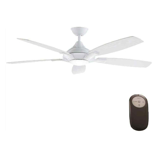 Home Decorators Petersford 52 in. Integrated LED Indoor White Ceiling Fan