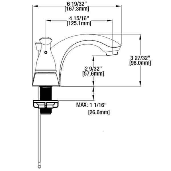 Glacier Bay Builders 4 in. Centerset 2-Handle Low-Arc Bathroom Faucet in Chrome