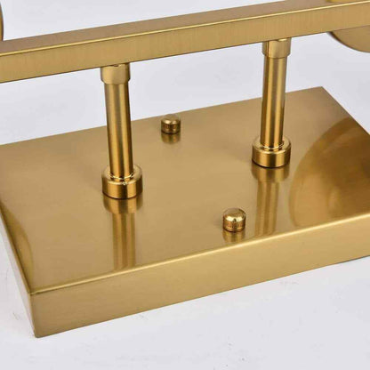 GoYeel 2 Light Gold Bathroom Vanity Light w/ Cylinder Glass Shade