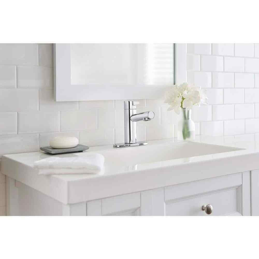 Glacier Bay Modern Single Hole Touchless Bathroom Faucet in Polished Chrome