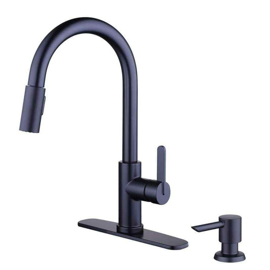 Glacier Bay Paulina Single-Handle Pull-Down Sprayer Kitchen Fauce in Matte Black