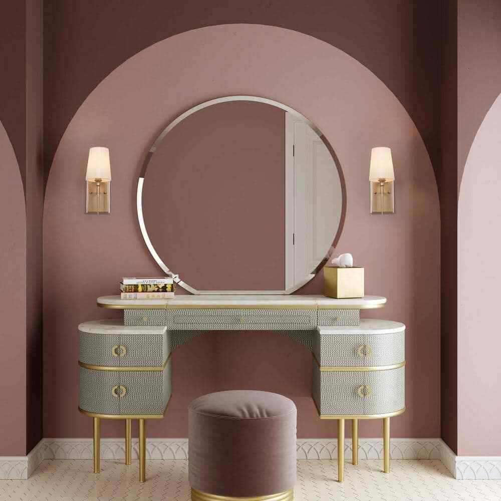 LNC Modern Classic 1-Light Gold Wall Sconce Powder Room Bathroom Vanity Light