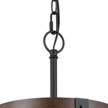 Hampton Bay Collier 3-Light Matte Black and Darker Brown Outdoor Pendant Light
