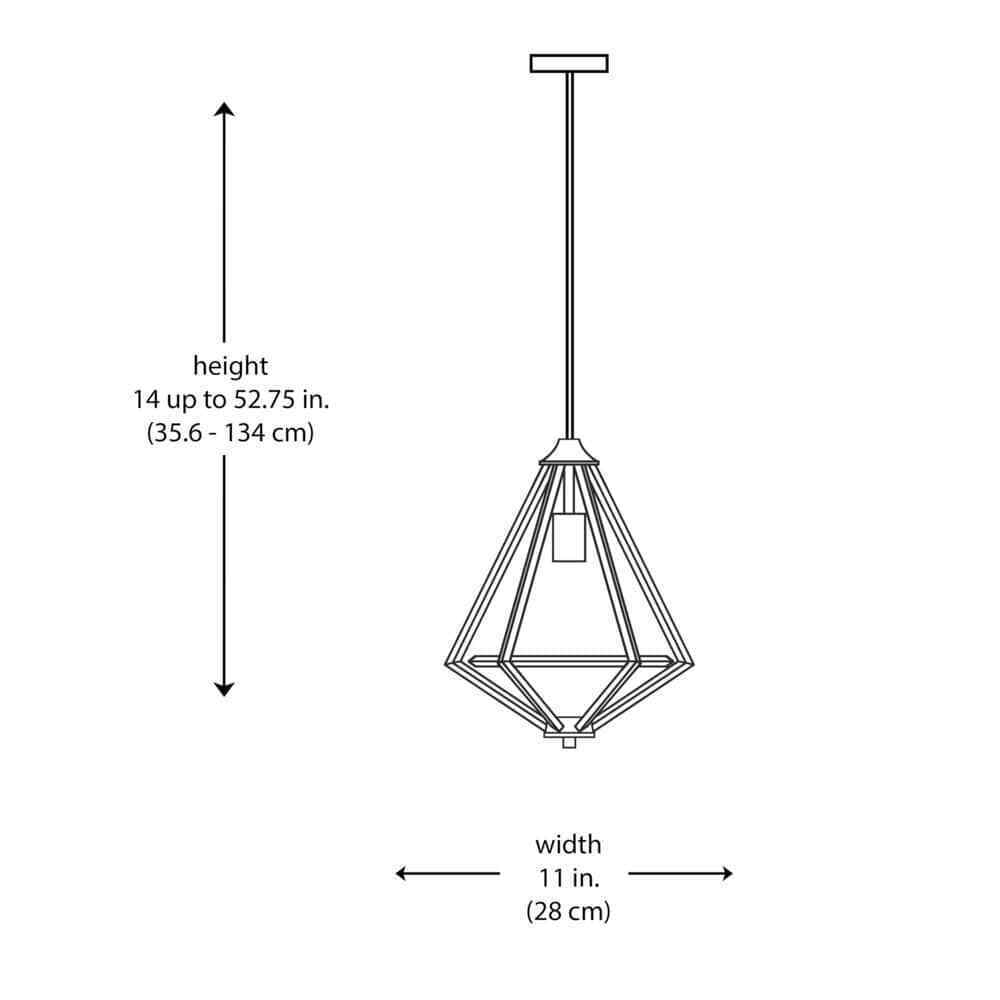 Home Decorators Hubley 1-Light Triangular Brushed Nickel Mini Pendant Light