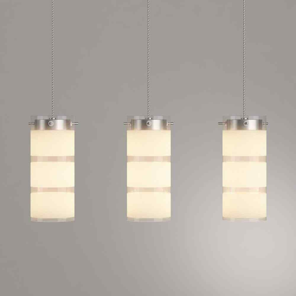 Eglo Olvero 100-Watt Integrated LED Satin Nickel Linear Pendant