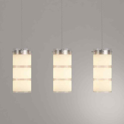Eglo Olvero 100-Watt Integrated LED Satin Nickel Linear Pendant
