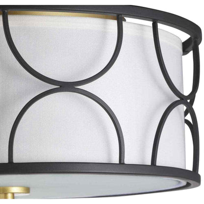 Progress Lighting Landree Collection 3-Light Black Flush Mount P350132-031