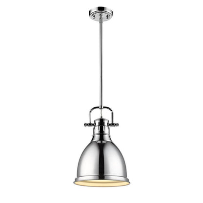 Golden Lighting Duncan 1-Light Pewter 8.8 in. Pendant with Pewter Shade