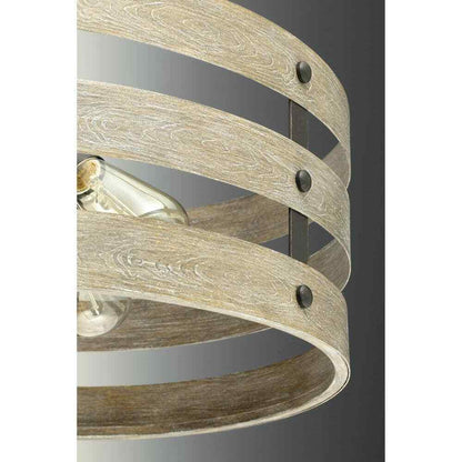 Progress Lighting Gulliver 8-1/2 in. 1-Light Graphite Coastal Drum Mini-Pendant