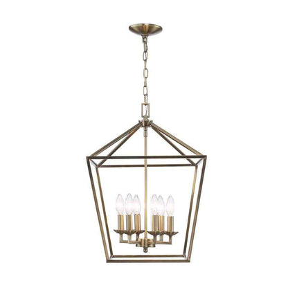 Home Decorators Weyburn 6-Light Brushed Brass Farmhouse Chandelier Light Fixture