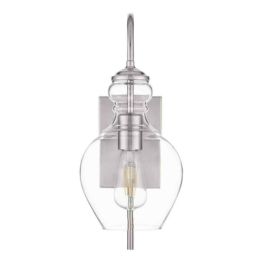 Home Decorators Bakerston 1-Light Polished Nickel Wall Sconce
