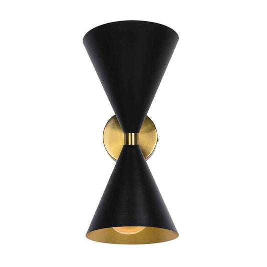 RRTYO 2-Light Black Wall Sconce with Light Direction of Up and Down YL002404